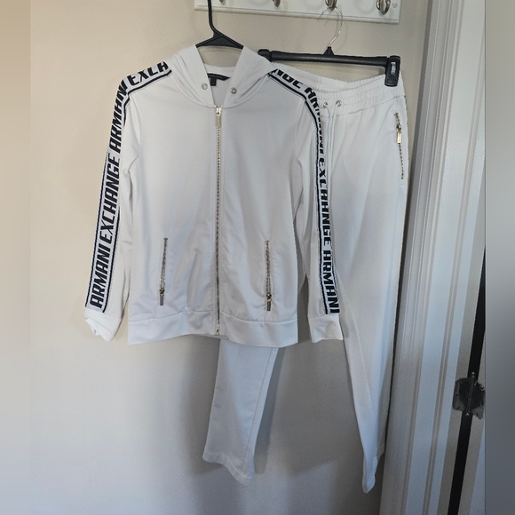 Armani Exchange Pants - Armani Exchange White Women's Tracksuit